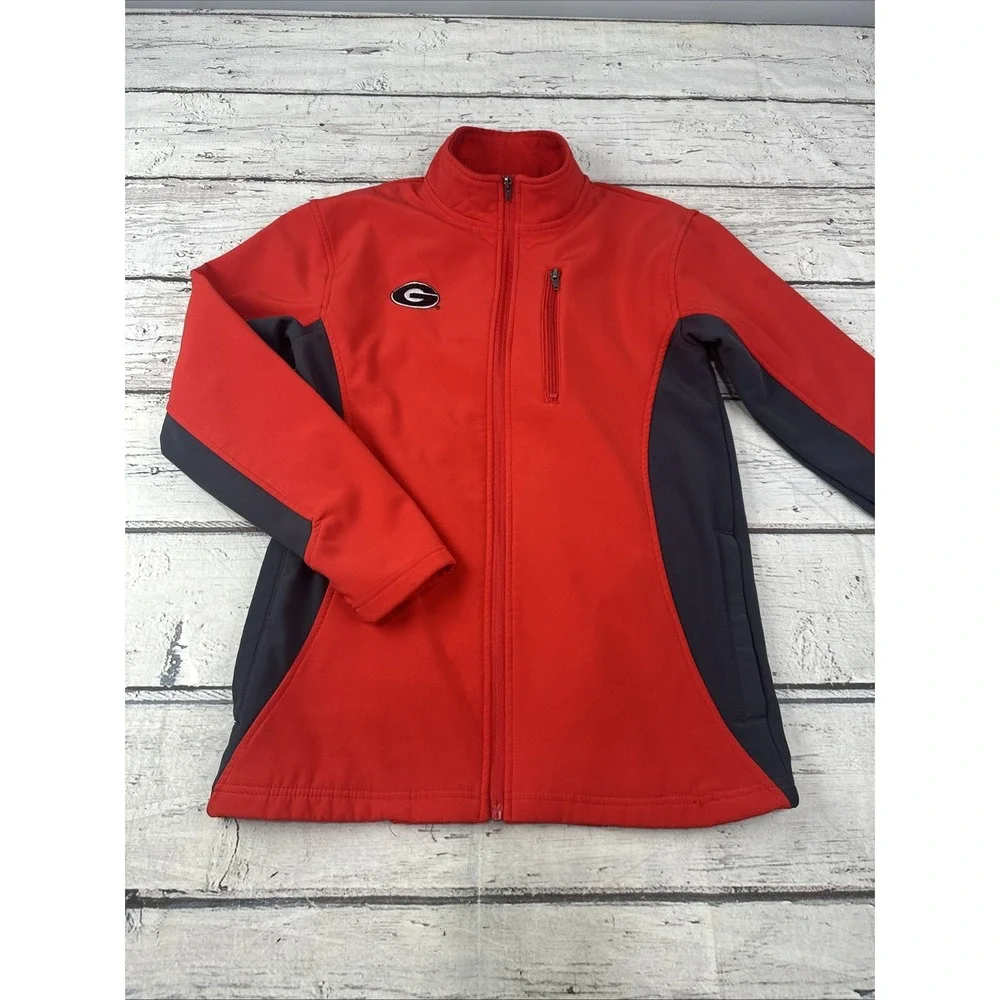 Georgia Bulldogs Jacket Mens Small Red & Gray Knights Apparel UGA Full Zip